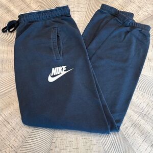 Nike Women's Black Sweatpants with White Logo